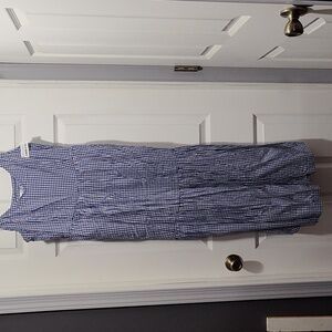 Old Navy Blue Checkered Midi Dress